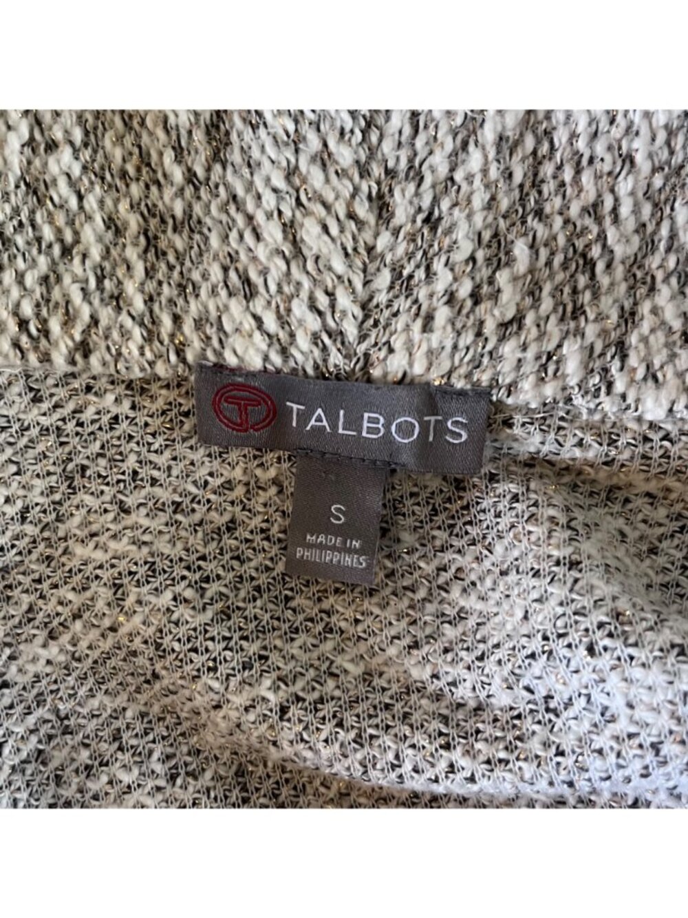 Talbots Womens Small Open Beige Cardigan Long Sleeve Sweater Two Pockets - Picture 5 of 6
